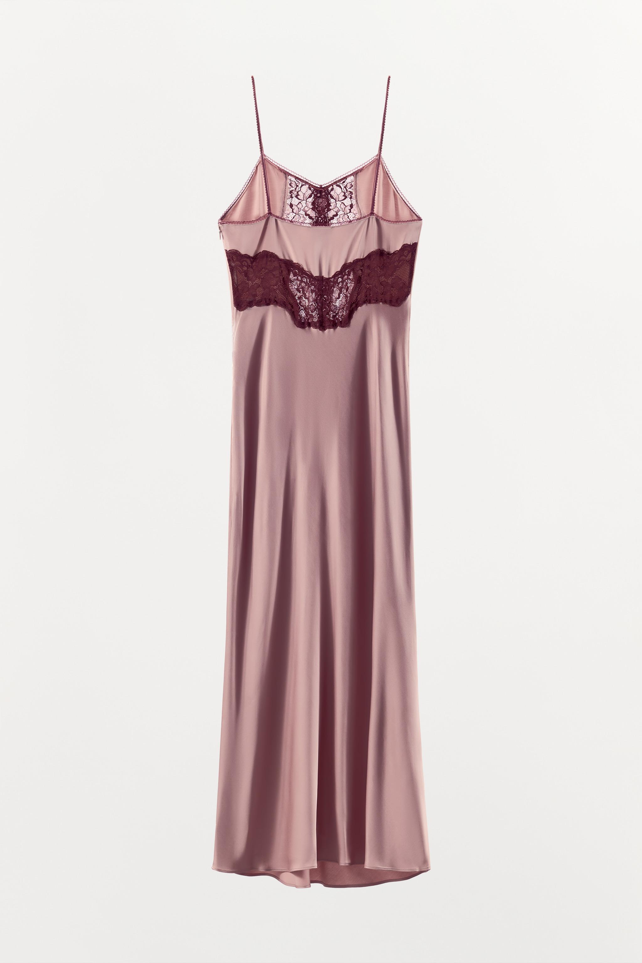 SATIN EFFECT LACE DRESS